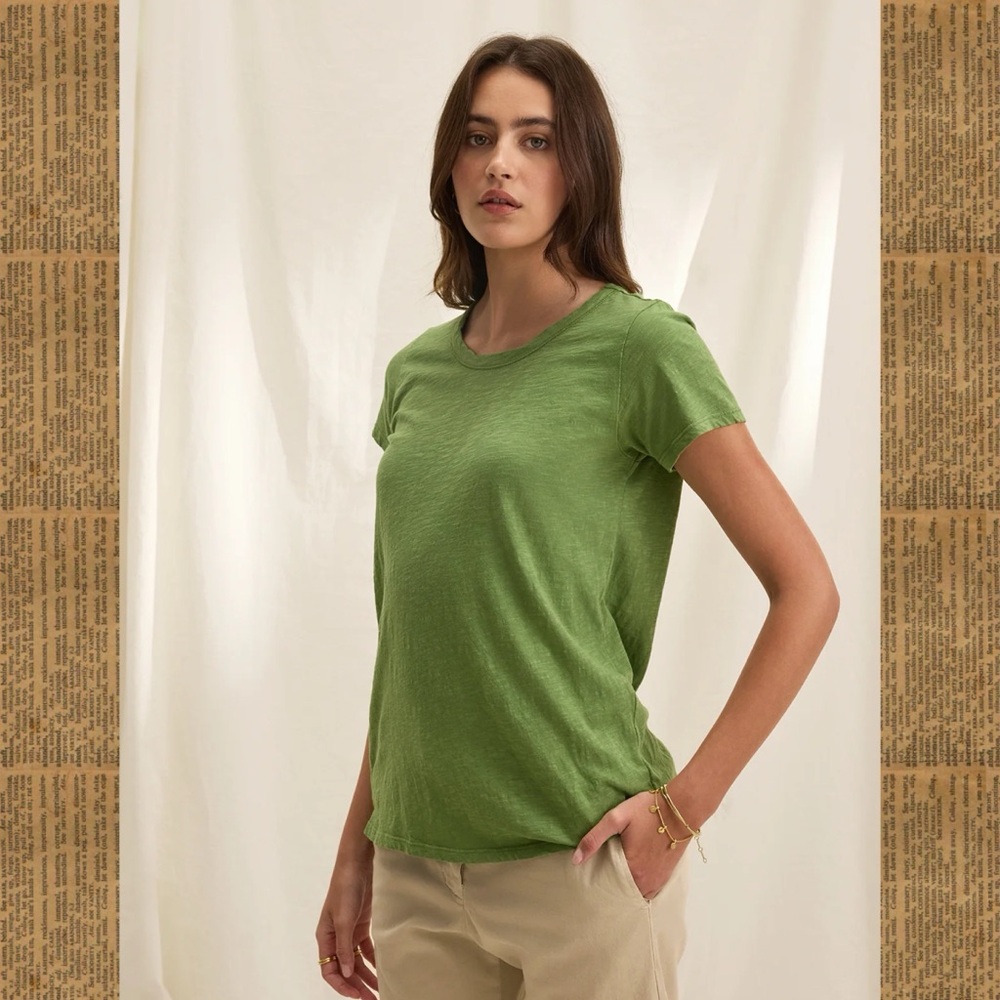 nwt! velvet vintage slub green tee